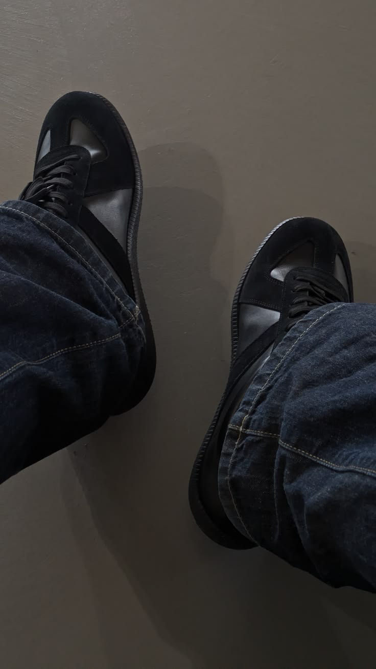 Maison Margiela Replica All-Black Leather Sneakers