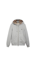 Burberry Grey Check Lined Zip Hoodie